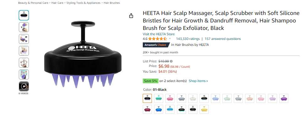 HEETA Hair Scalp Massage Solution Coupons Amazon